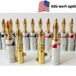 24pcs Nakamichi 24K Gold Plated 4mm Banana Plugs Audio Adapt