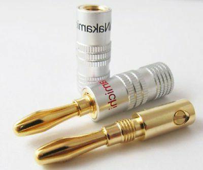 24Pack Nakamichi 24K Gold Plated 4mm Banana Plugs Audio Speaker