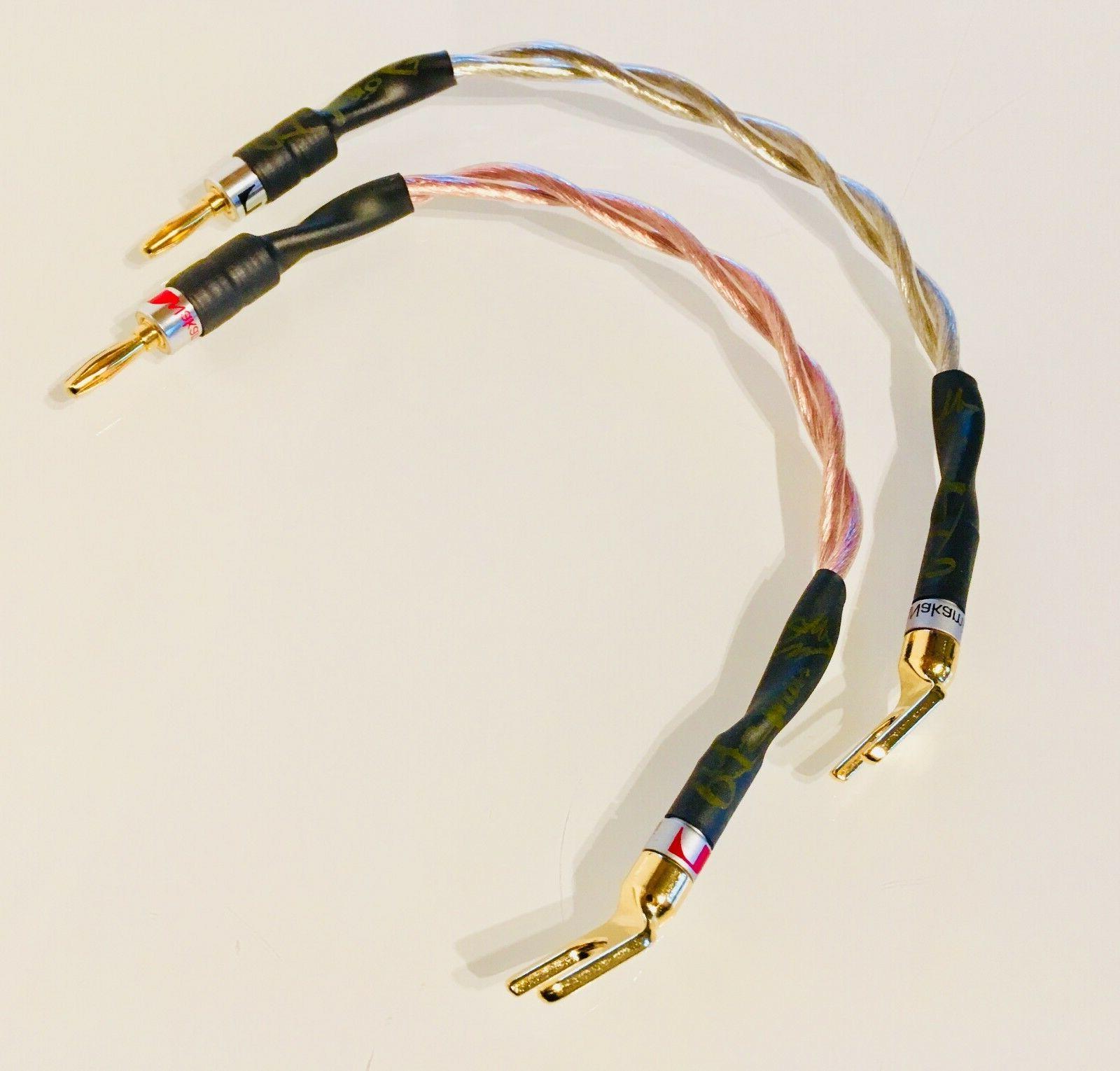 Audiophile CRYSTAL Speaker Jumpers 9AWG Nakamichi Banana/Spade